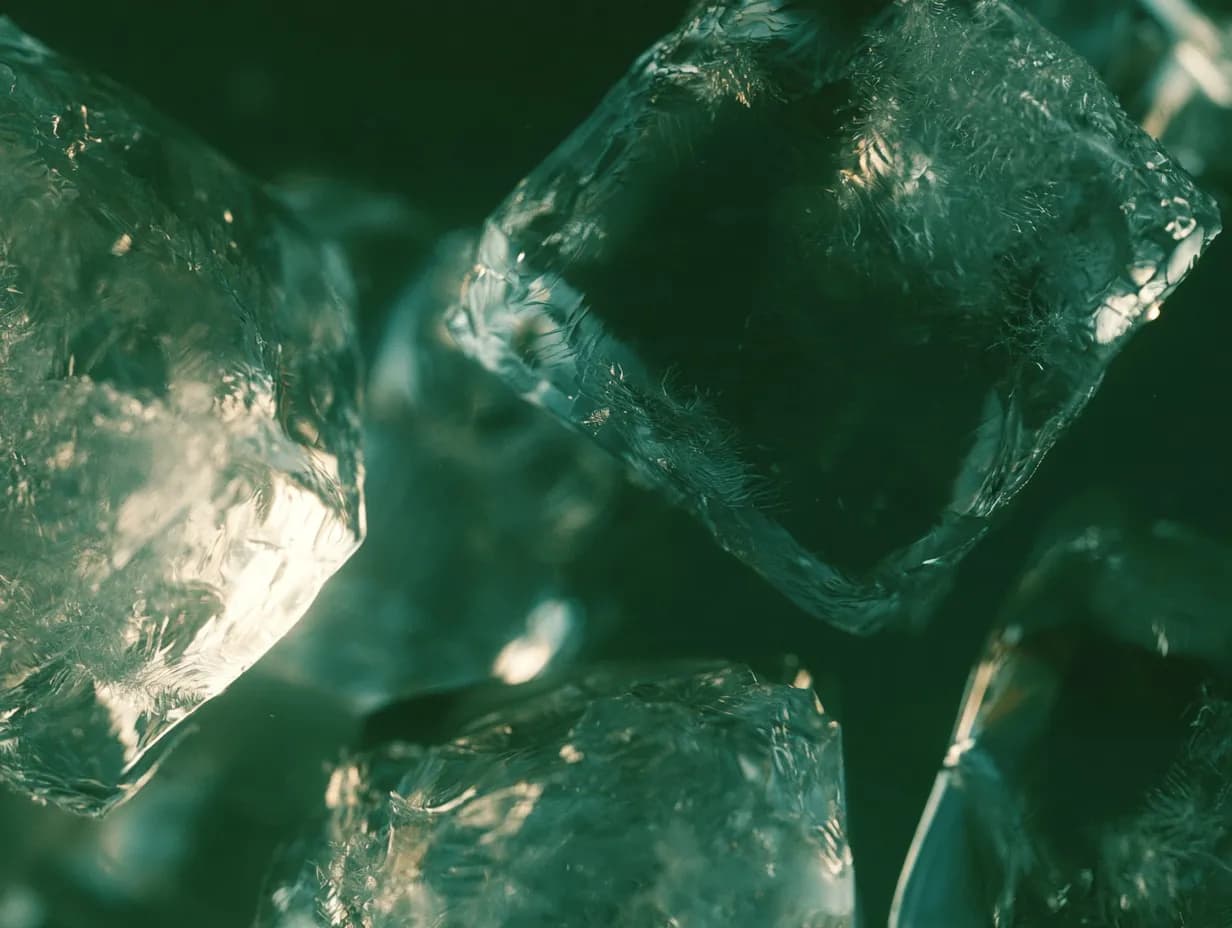 Laboratory photo: ice cubes